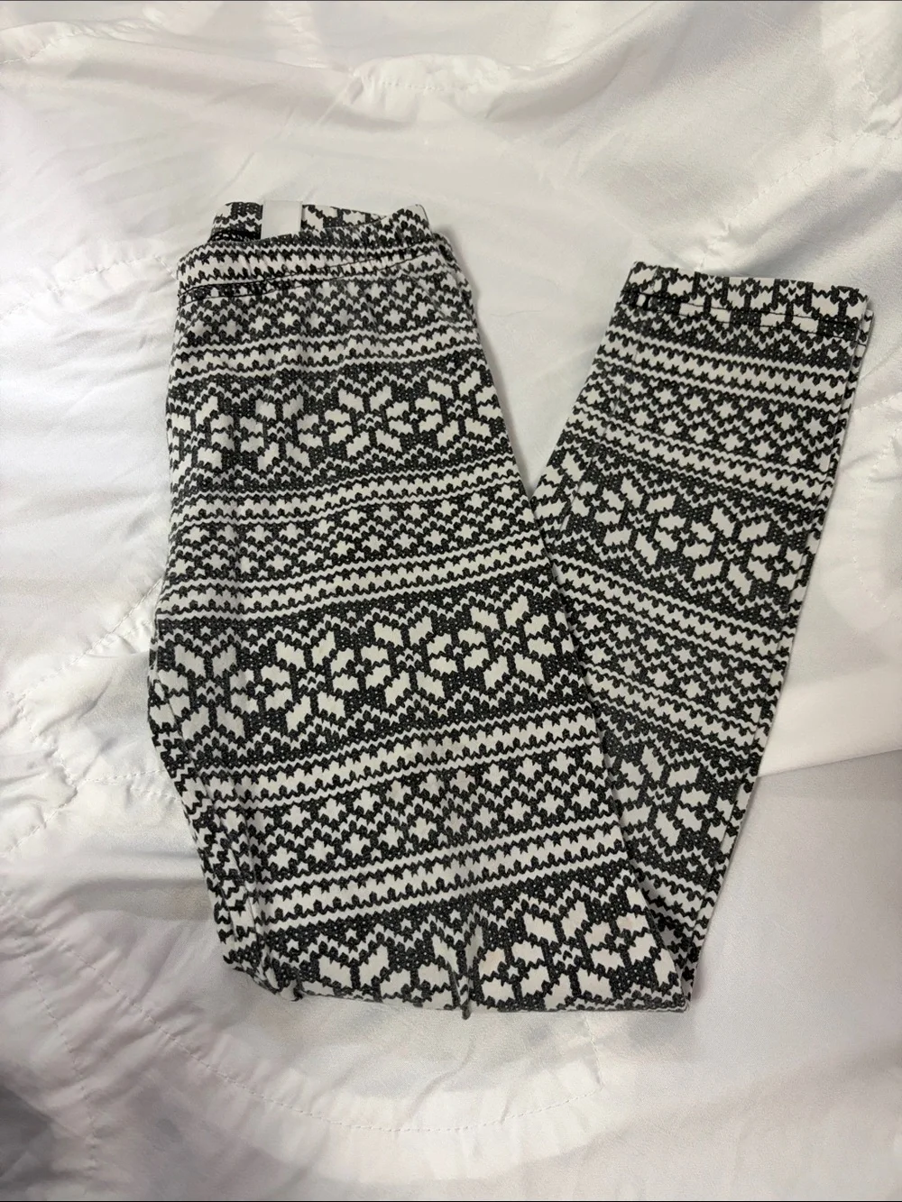 Kirkland Signature Black & White Fair Isle Kids Leggings
